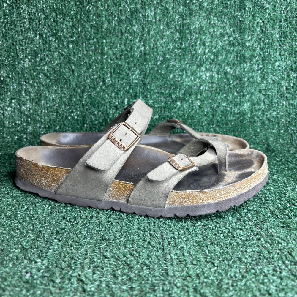 Birkenstock Mayari Toe Loop Strappy Boho Comfort Sandals Taupe Brown Womens 10